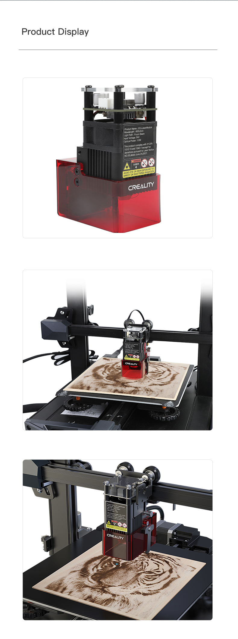 Creality Add-on laser upgrade voor Creality Ender-3 S1/S1 Pro 3D-printers - tijdens gebruik - Bits2Atoms
