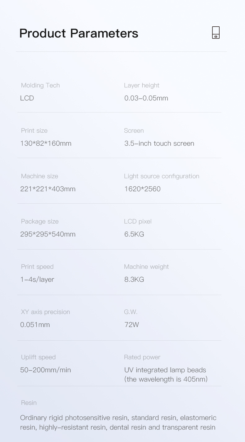 Creality LD-002H eigenschappen