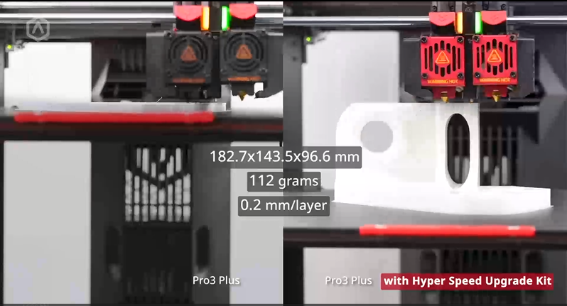 Raise3D Pro3 3D-printer met Hyper Speed Upgrade Kit verhoogt uw productiviteit.