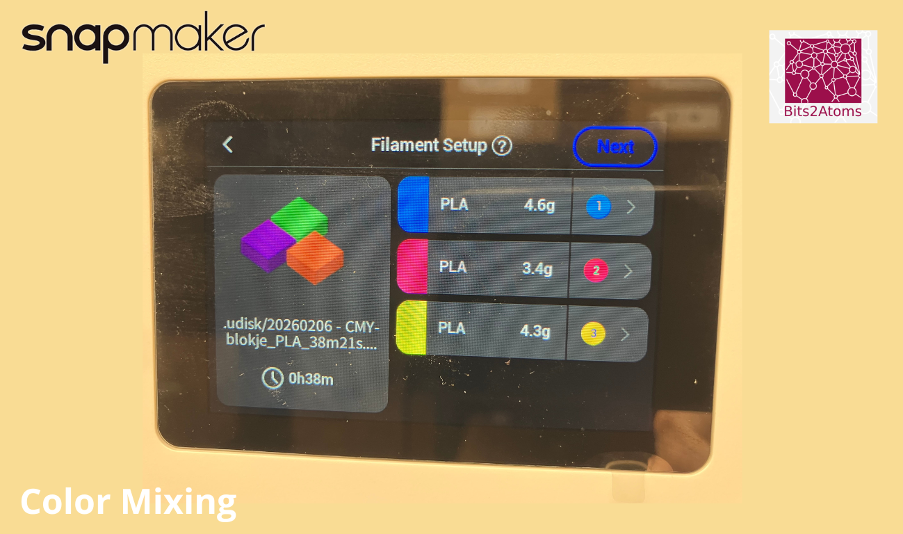 Snapmaker U1 Color Mixing getest: meer kleuren printen met slechts 4 spoelen filament