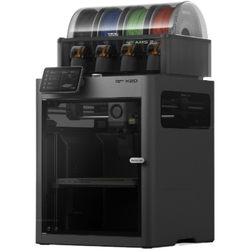 Bambu Lab X2D AMS Combo met AMS 2 Pro schuin van rechtsvoor