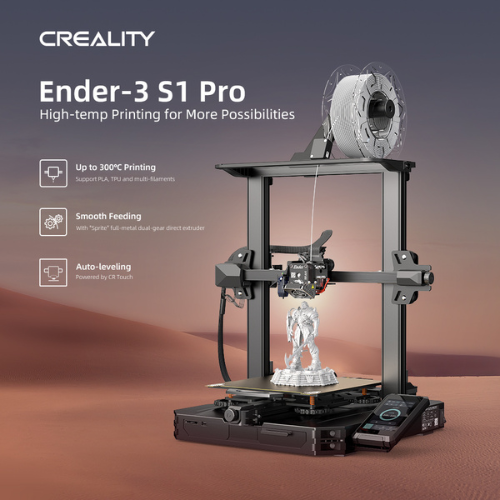Ender-3 S1 Pro: max 300 graden, stabiele filament aanvoer, auto leveling