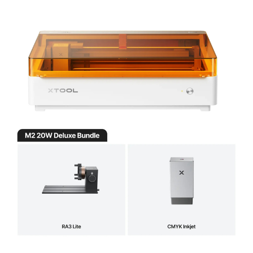 xTool M2 20W Deluxe Bundle met CMYK Inkjet Module en RA3 Lite rotary