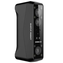 EINSTAR RockIt 3D-scanner zijaanzicht zwarte behuizing handheld blue laser scanner