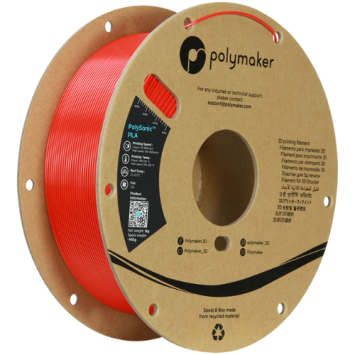 Polymaker PolySonic High Speed PLA Rood Filament Bits2atoms