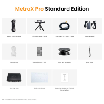 Revopoint MetroX Pro Standard Edition inhoud verpakking